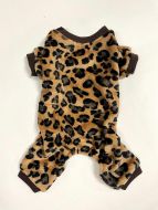 Jumpsuit Leopard Dark | Plysch outfit | Bredare modell | Storlekar: S-L