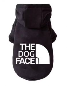 Mjuk hoodie Dog Face Svart | Storlekar: S-XXL